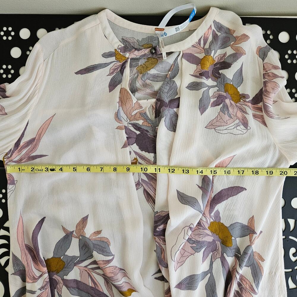 Free‎ People Tunic Boho Mini Dress Floral Print | Women's Small | MINOR FLAW - Picture 5 of 16